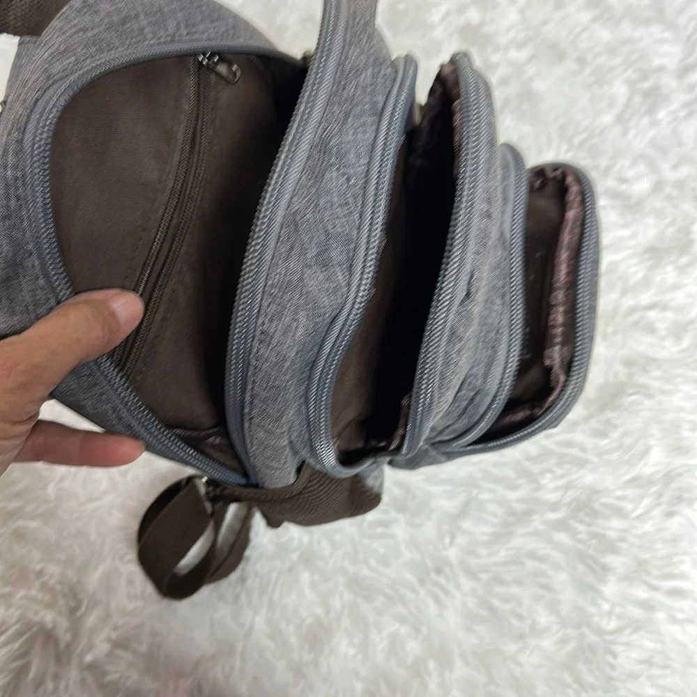 Nwot Small Canvas Backpack With Sequined Skull - image 8